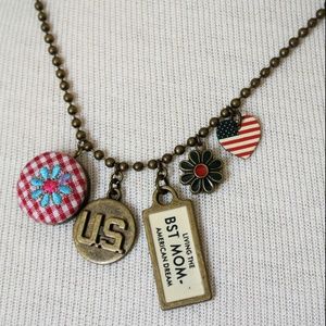 Americana Charm Necklace in Bronze